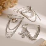 Silver color / 1 Piece Classic Elegant Style Tassel Shape Stainless Steel  Gold Color Women's Brooch Picture2